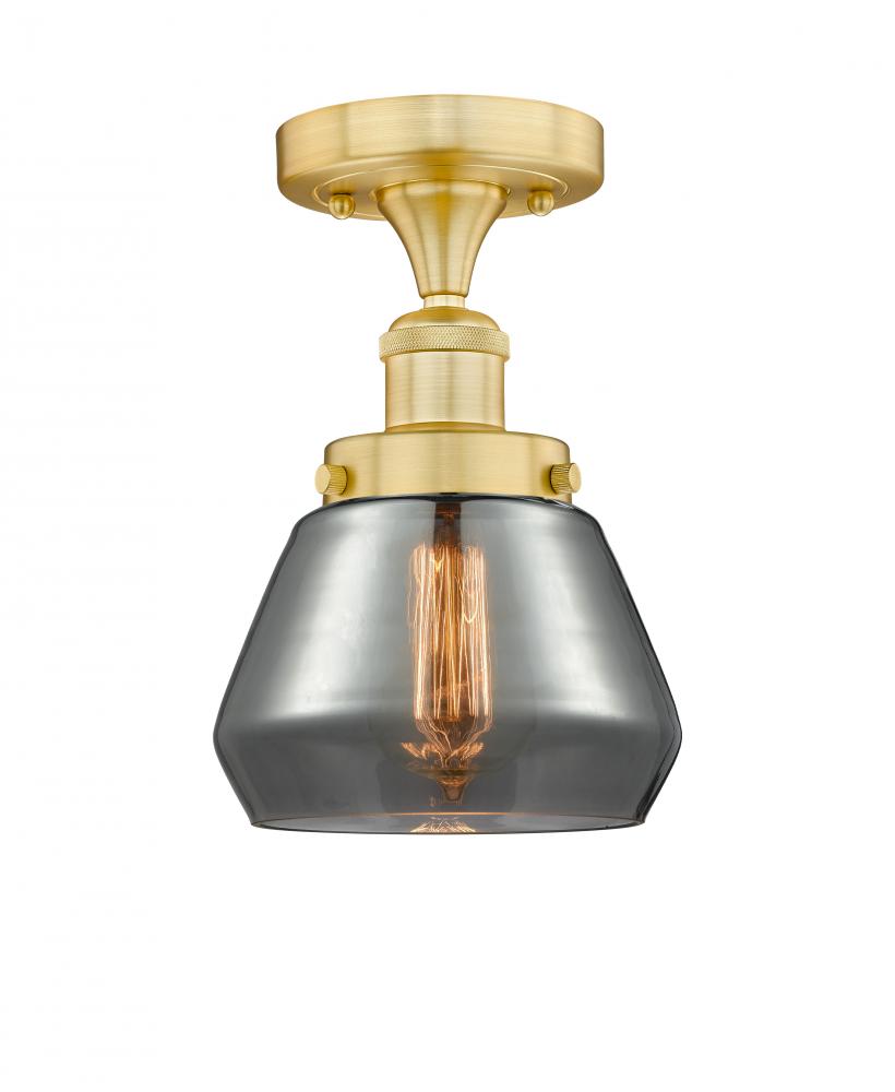 Fulton - 1 Light - 7 inch - Satin Gold - Semi-Flush Mount