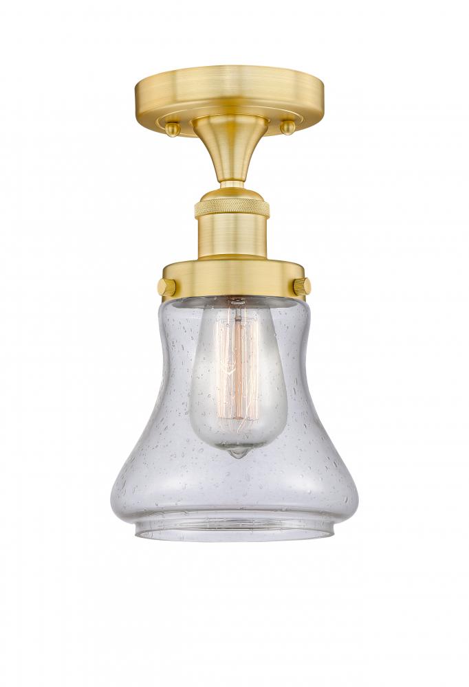 Bellmont - 1 Light - 6 inch - Satin Gold - Semi-Flush Mount