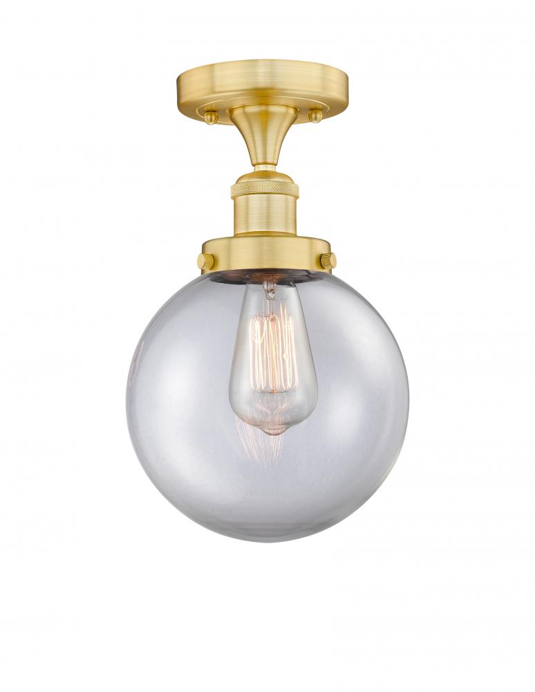 Beacon - 1 Light - 8 inch - Satin Gold - Semi-Flush Mount