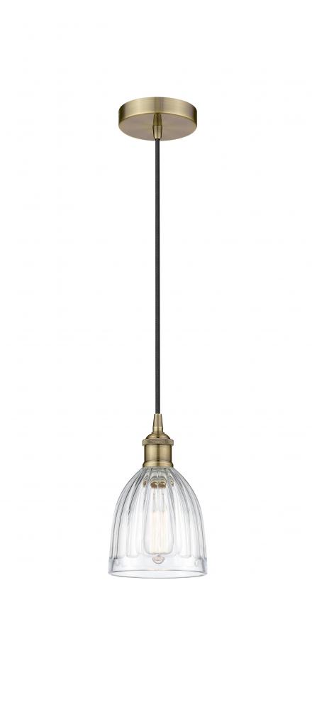 Brookfield - 1 Light - 6 inch - Antique Brass - Cord hung - Mini Pendant