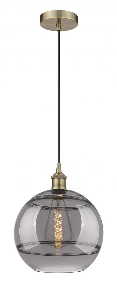 Rochester - 1 Light - 12 inch - Antique Brass - Cord hung - Mini Pendant