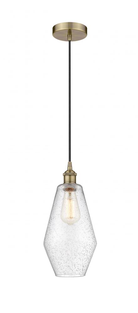 Cindyrella - 1 Light - 7 inch - Antique Brass - Cord hung - Mini Pendant