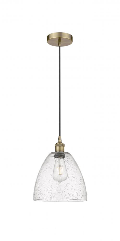 Bristol - 1 Light - 9 inch - Antique Brass - Cord hung - Mini Pendant