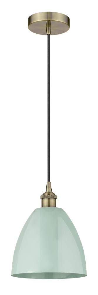 Plymouth - 1 Light - 9 inch - Antique Brass - Cord hung - Mini Pendant