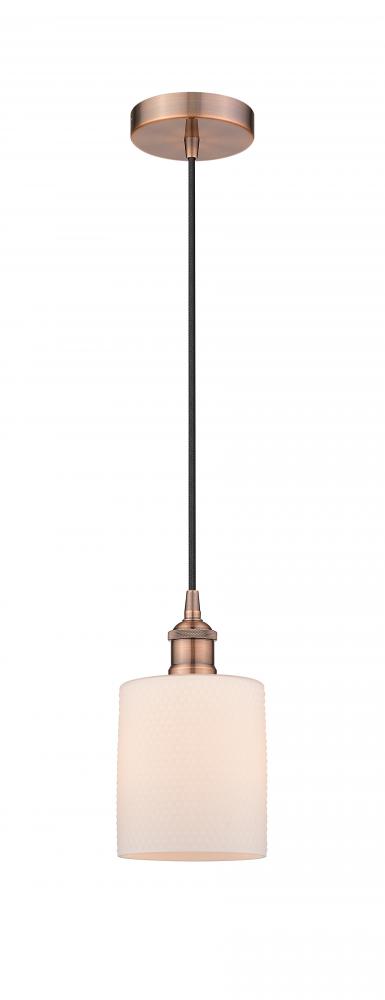 Cobbleskill - 1 Light - 5 inch - Antique Copper - Cord hung - Mini Pendant