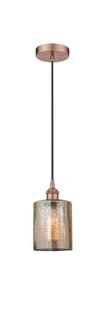 Cobbleskill - 1 Light - 5 inch - Antique Copper - Cord hung - Mini Pendant