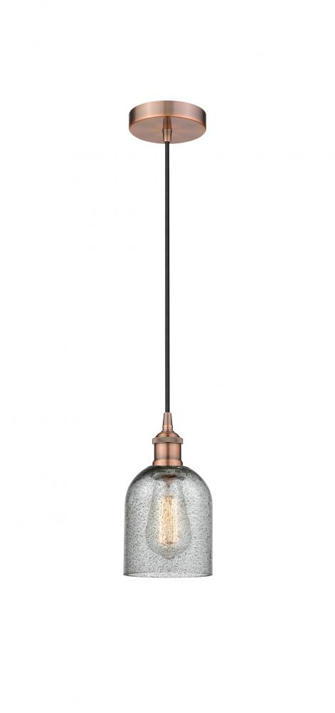 Caledonia - 1 Light - 5 inch - Antique Copper - Cord hung - Mini Pendant