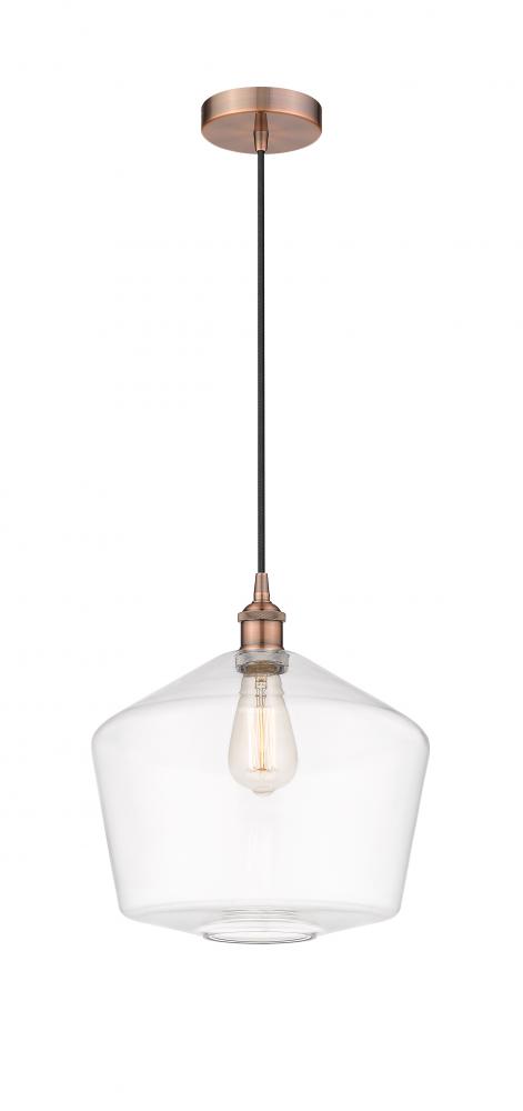 Cindyrella - 1 Light - 12 inch - Antique Copper - Cord hung - Mini Pendant