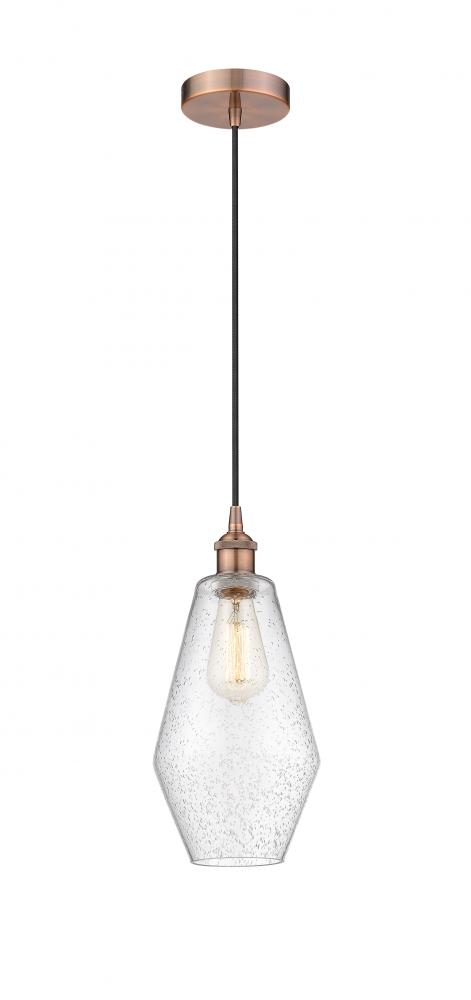 Cindyrella - 1 Light - 7 inch - Antique Copper - Cord hung - Mini Pendant