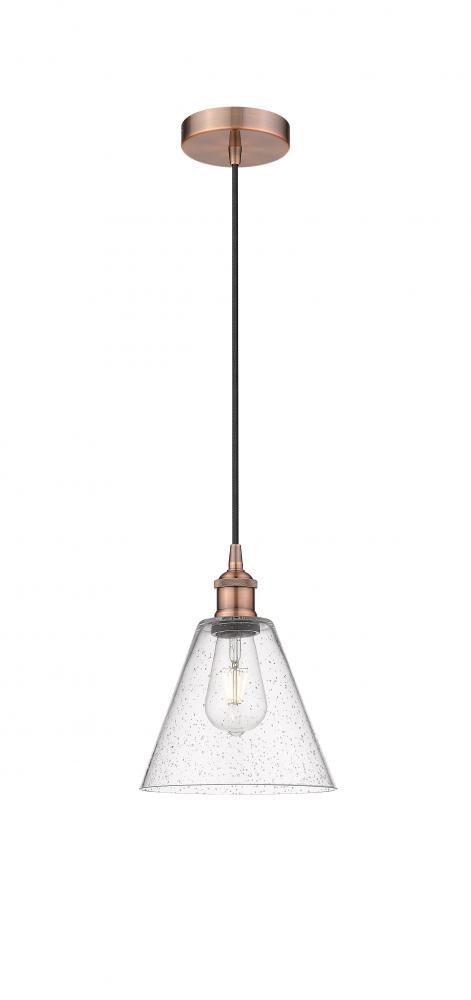 Berkshire - 1 Light - 8 inch - Antique Copper - Cord hung - Mini Pendant