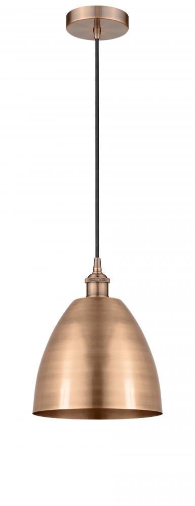 Bristol - 1 Light - 9 inch - Antique Copper - Cord hung - Mini Pendant