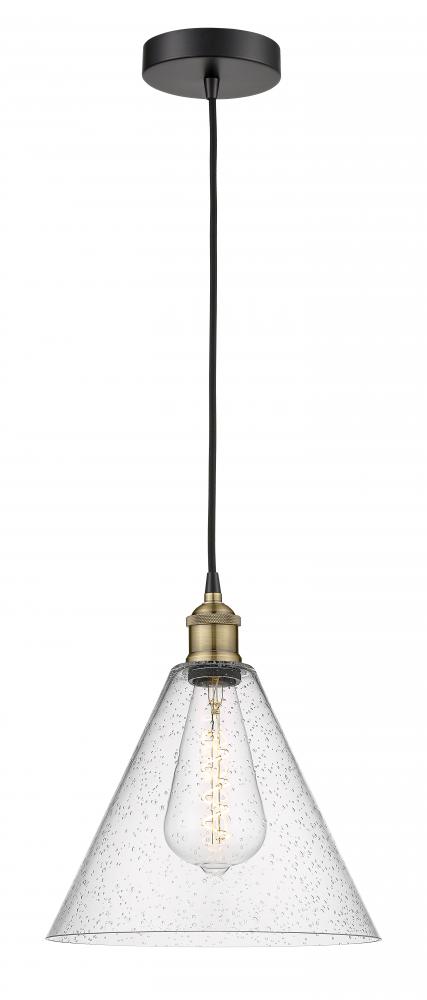 Berkshire - 1 Light - 12 inch - Black Antique Brass - Cord hung - Mini Pendant