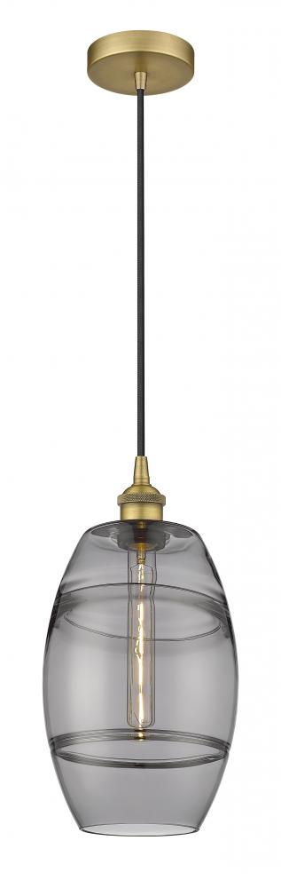 Vaz - 1 Light - 8 inch - Brushed Brass - Cord hung - Mini Pendant