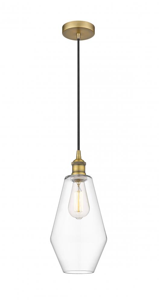 Cindyrella - 1 Light - 7 inch - Brushed Brass - Cord hung - Mini Pendant