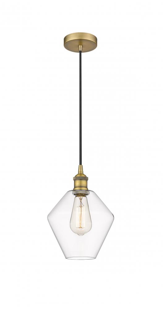 Cindyrella - 1 Light - 8 inch - Brushed Brass - Cord hung - Mini Pendant