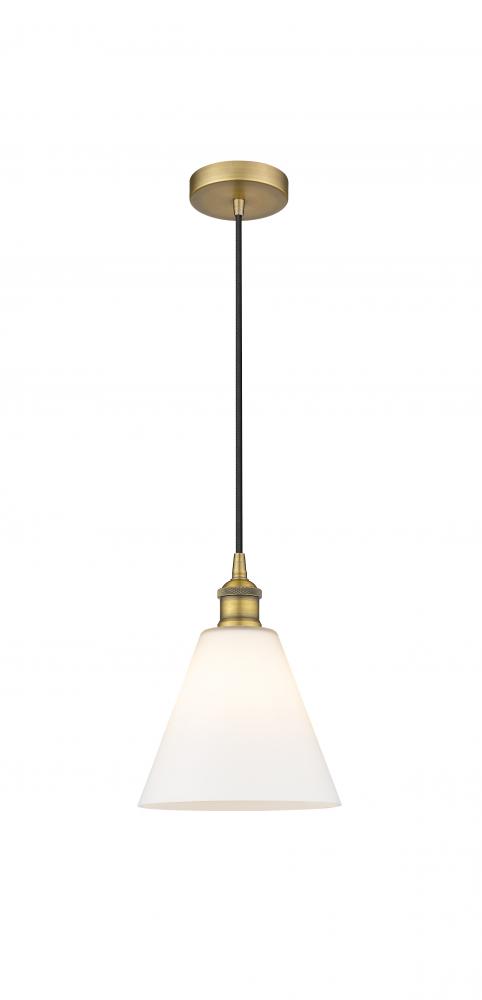 Berkshire - 1 Light - 8 inch - Brushed Brass - Cord hung - Mini Pendant