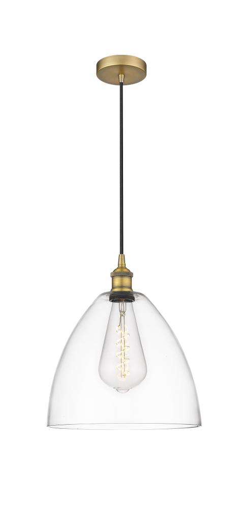 Bristol - 1 Light - 12 inch - Brushed Brass - Cord hung - Mini Pendant