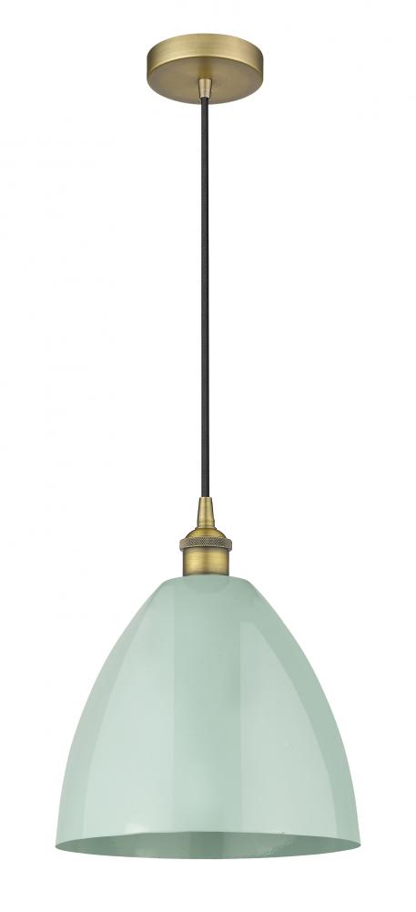 Plymouth - 1 Light - 12 inch - Brushed Brass - Cord hung - Mini Pendant
