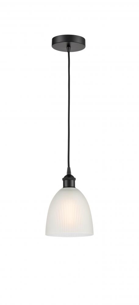 Castile - 1 Light - 6 inch - Matte Black - Cord hung - Mini Pendant