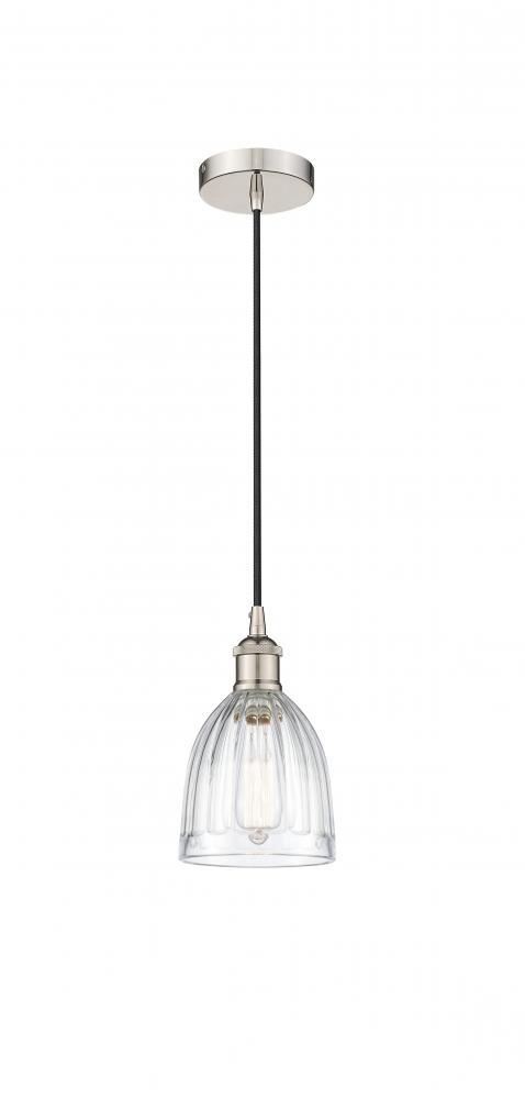 Brookfield - 1 Light - 6 inch - Polished Nickel - Cord hung - Mini Pendant