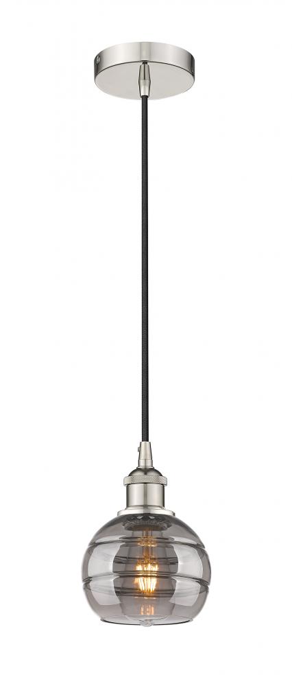 Rochester - 1 Light - 6 inch - Polished Nickel - Cord hung - Mini Pendant