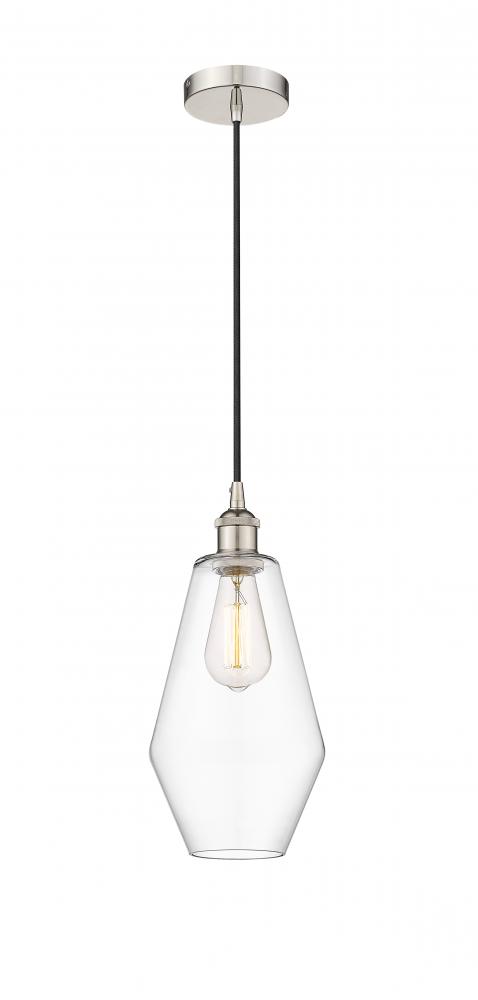 Cindyrella - 1 Light - 7 inch - Polished Nickel - Cord hung - Mini Pendant