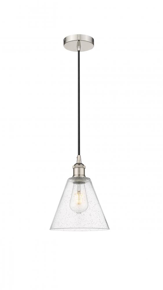 Berkshire - 1 Light - 8 inch - Polished Nickel - Cord hung - Mini Pendant