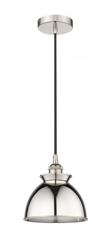 Adirondack - 1 Light - 8 inch - Polished Nickel - Cord hung - Mini Pendant