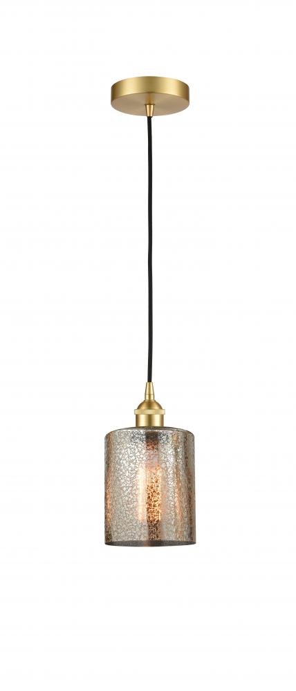 Cobbleskill - 1 Light - 5 inch - Satin Gold - Cord hung - Mini Pendant