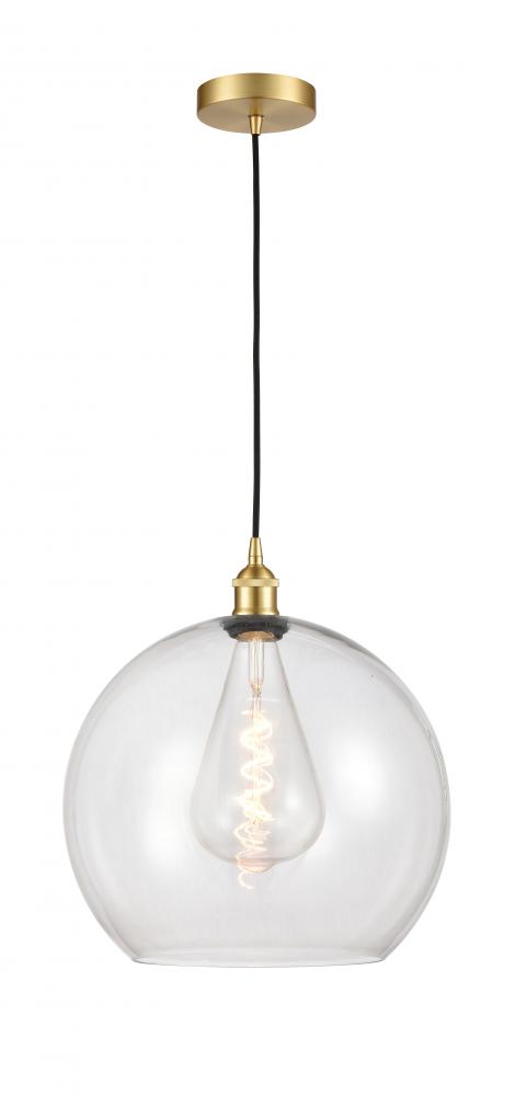 Athens - 1 Light - 14 inch - Satin Gold - Cord hung - Pendant