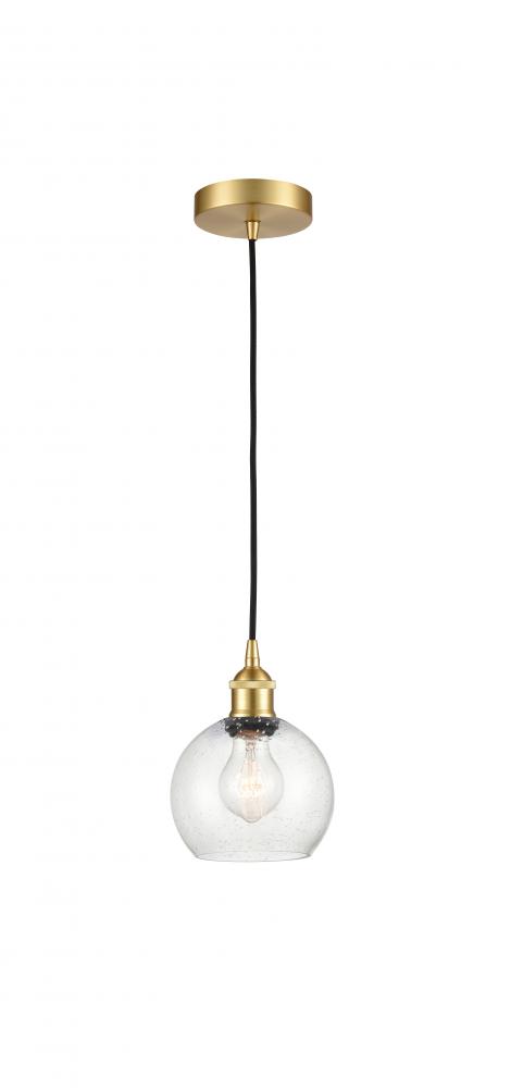 Athens - 1 Light - 6 inch - Satin Gold - Cord hung - Mini Pendant