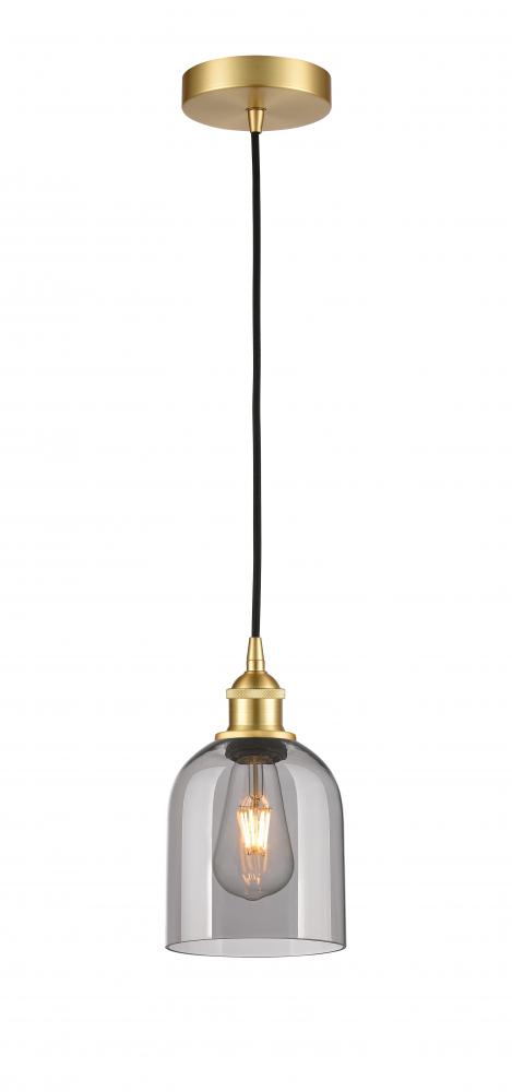 Bella - 1 Light - 6 inch - Satin Gold - Cord hung - Mini Pendant