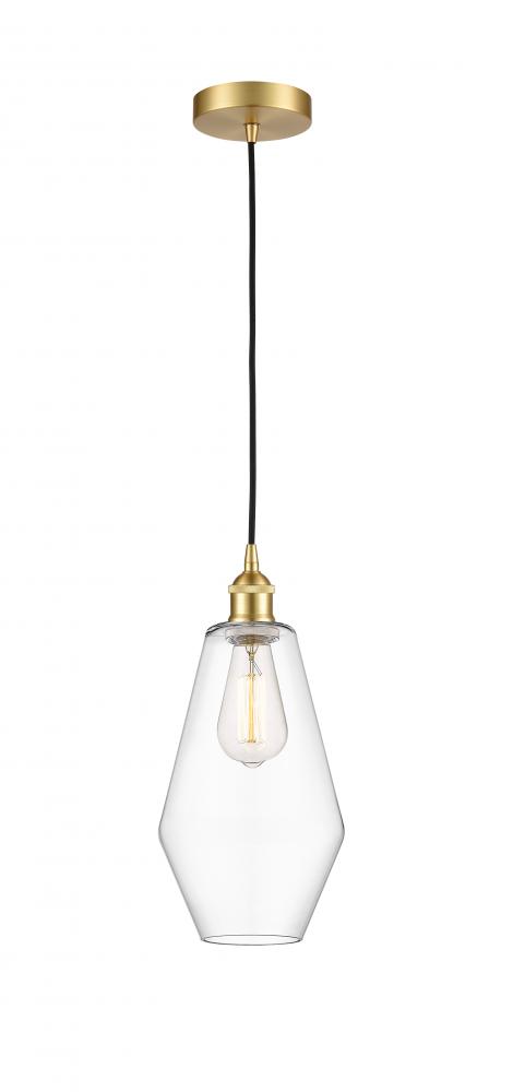 Cindyrella - 1 Light - 7 inch - Satin Gold - Cord hung - Mini Pendant