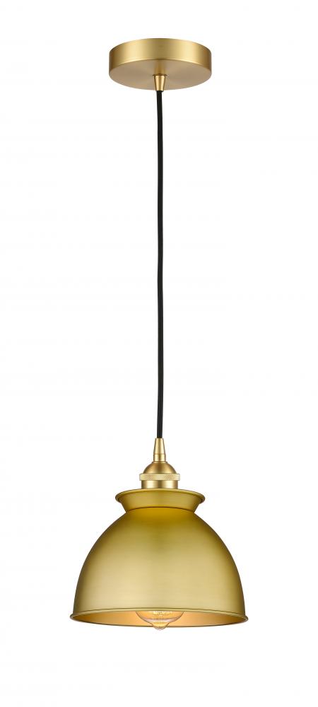 Adirondack - 1 Light - 8 inch - Satin Gold - Cord hung - Mini Pendant