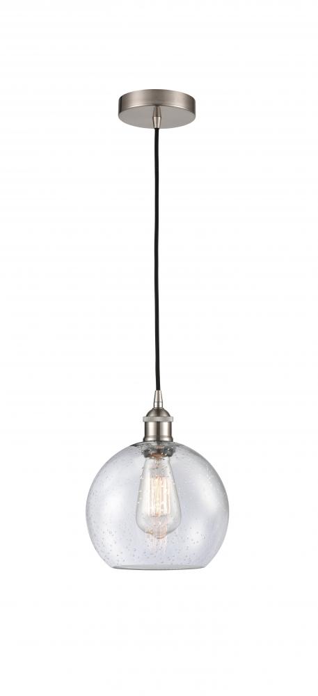 Athens - 1 Light - 8 inch - Brushed Satin Nickel - Cord hung - Mini Pendant