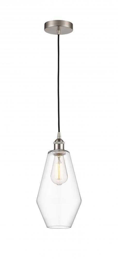 Cindyrella - 1 Light - 7 inch - Brushed Satin Nickel - Cord hung - Mini Pendant