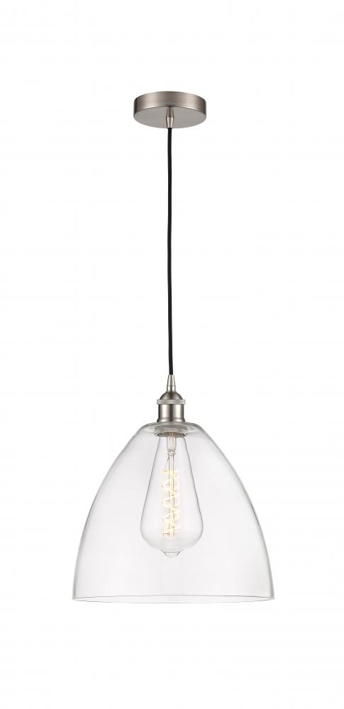 Bristol - 1 Light - 12 inch - Brushed Satin Nickel - Cord hung - Mini Pendant