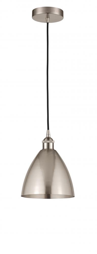 Bristol - 1 Light - 8 inch - Brushed Satin Nickel - Cord hung - Mini Pendant