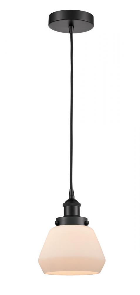 Fulton - 1 Light - 7 inch - Matte Black - Cord hung - Mini Pendant