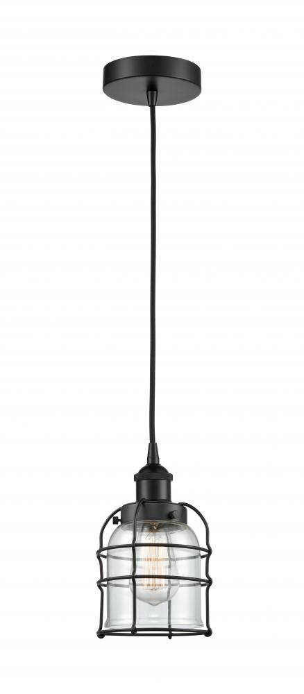 Bell Cage - 1 Light - 6 inch - Matte Black - Mini Pendant