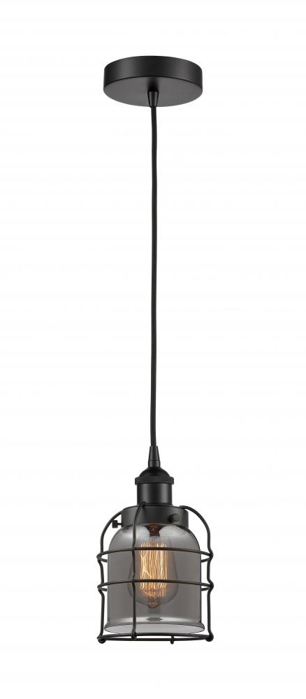 Bell Cage - 1 Light - 6 inch - Matte Black - Mini Pendant