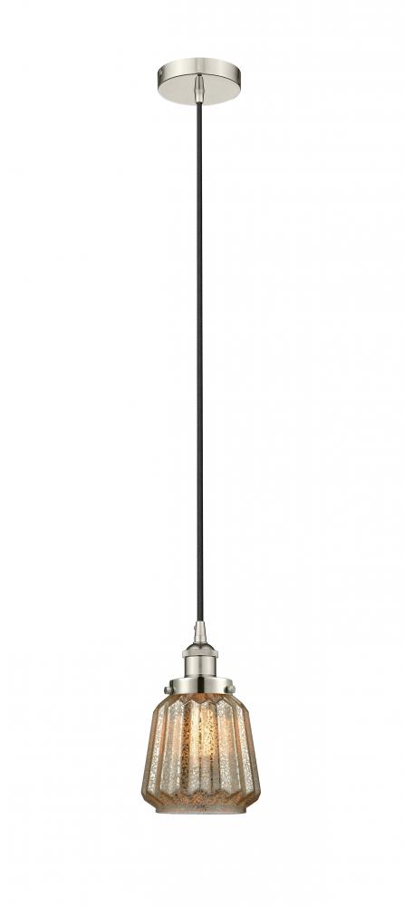 Chatham - 1 Light - 7 inch - Polished Nickel - Cord hung - Mini Pendant