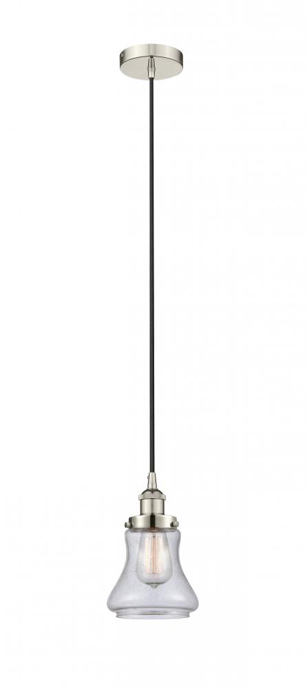 Bellmont - 1 Light - 6 inch - Polished Nickel - Cord hung - Mini Pendant