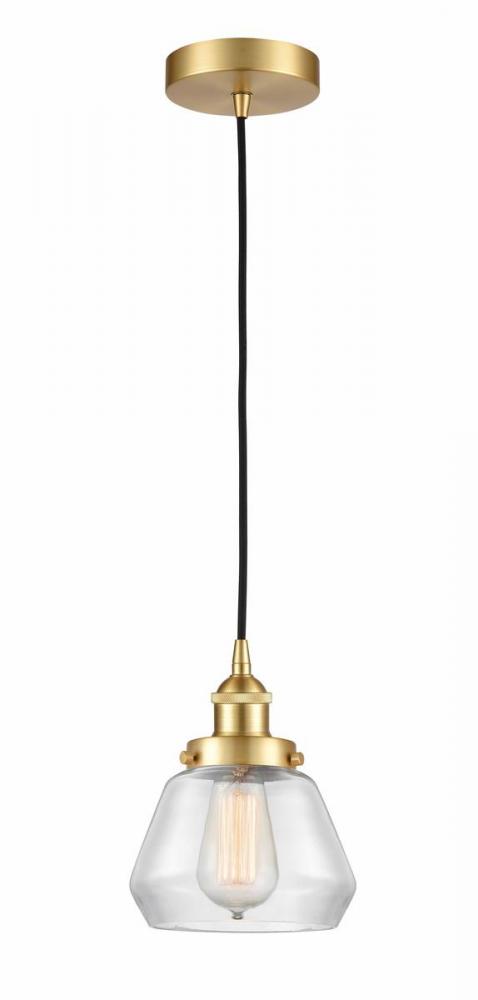 Fulton - 1 Light - 7 inch - Satin Gold - Cord hung - Mini Pendant