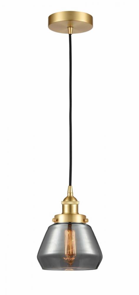 Fulton - 1 Light - 7 inch - Satin Gold - Cord hung - Mini Pendant