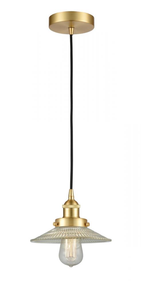 Halophane - 1 Light - 9 inch - Satin Gold - Cord hung - Mini Pendant