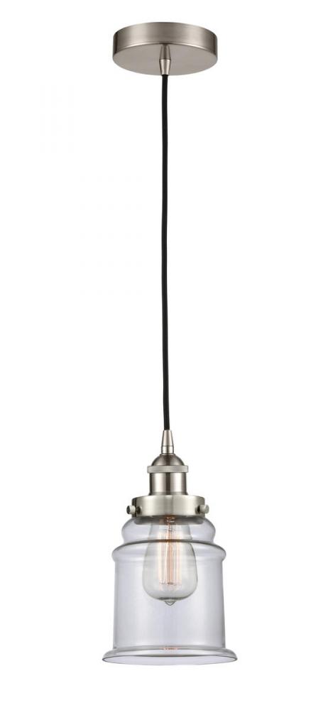 Canton - 1 Light - 6 inch - Brushed Satin Nickel - Cord hung - Mini Pendant