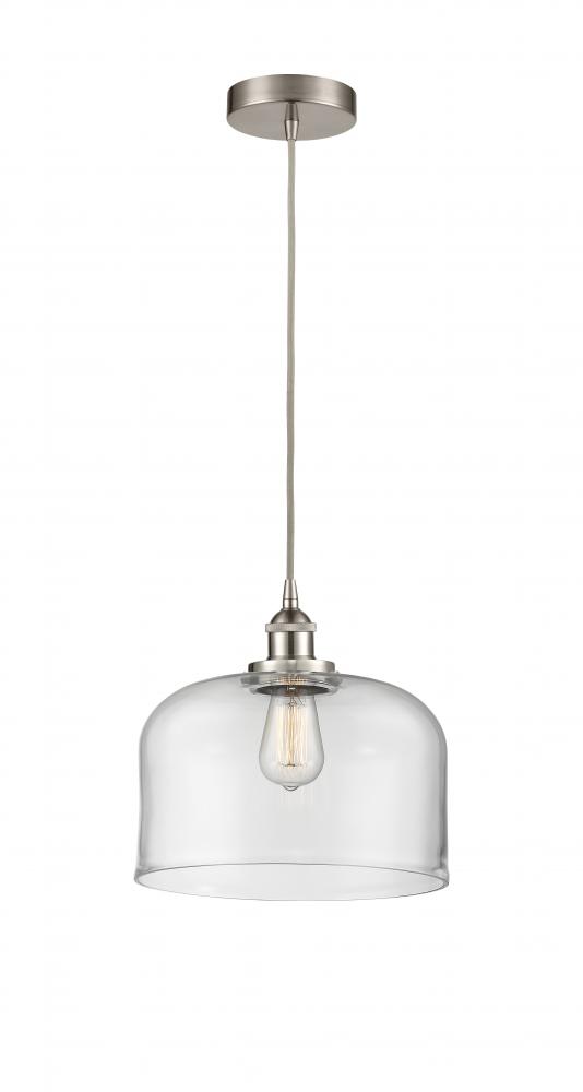 Bell - 1 Light - 12 inch - Brushed Satin Nickel - Cord hung - Mini Pendant