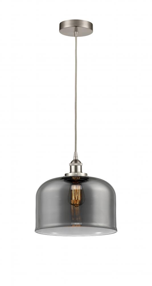 Bell - 1 Light - 12 inch - Brushed Satin Nickel - Cord hung - Mini Pendant