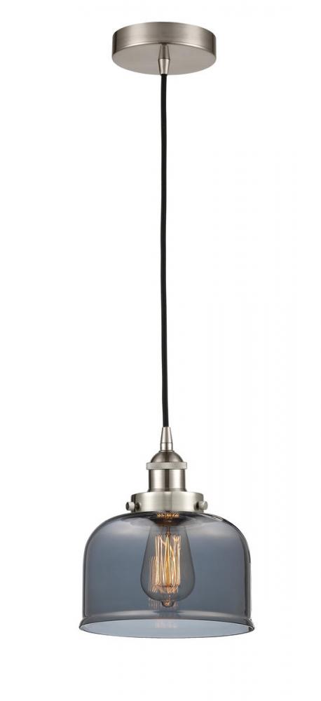 Bell - 1 Light - 8 inch - Brushed Satin Nickel - Cord hung - Mini Pendant